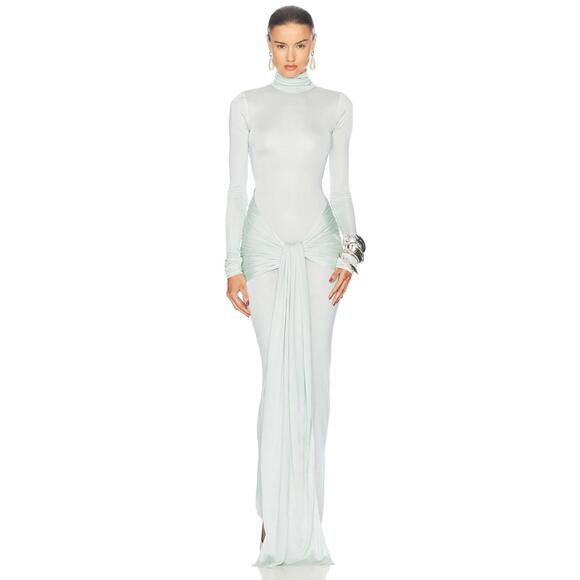 Helsa Dresses & Skirts - HELSA Slinky Jersey Sarong Maxi Dress long sleeve
